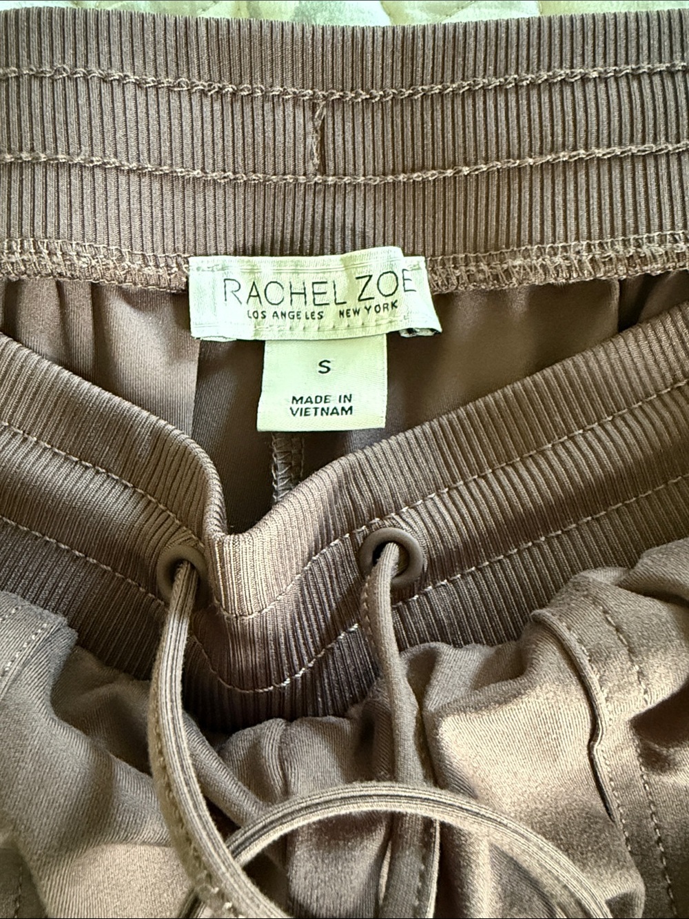 Rachel Zoe Taupe Drawstring Track Joggers